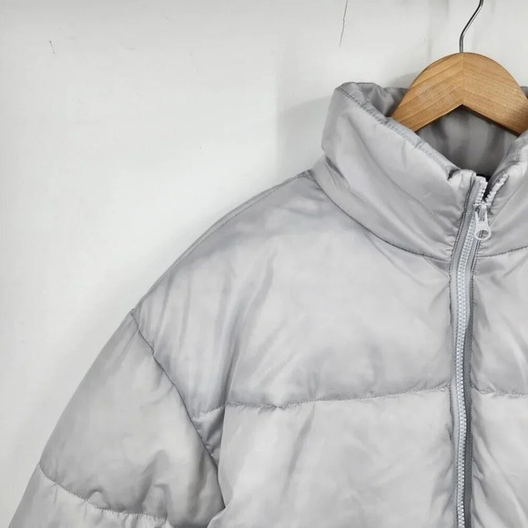 BP Nordstrom Puffer Warm Oversized Long Sleeve Jacket in Grey Quiet Size M NWT - Picture 5 of 11
